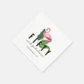 50歳と素晴らしいフラミンゴ50歳の誕生日パーティー スタンダードカクテルナプキン (角)