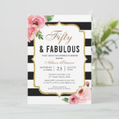 50歳と素晴らしいフローラ50歳の誕生日パーティー 招待状 (スタンド正面)