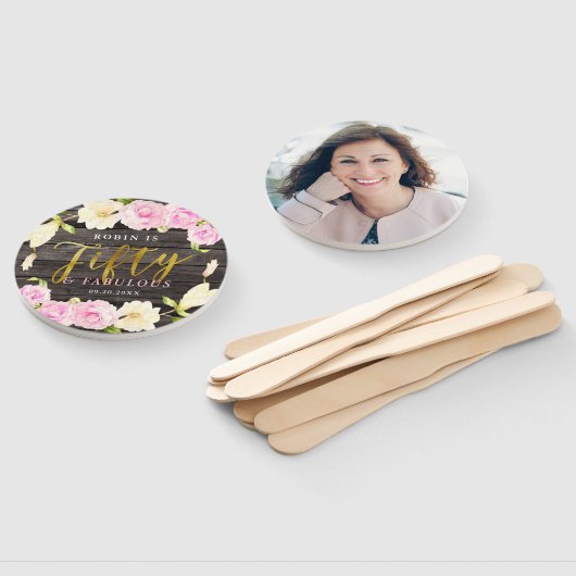 50歳と素晴らしいフローラ50誕生日 ハンドファン (組立なし)