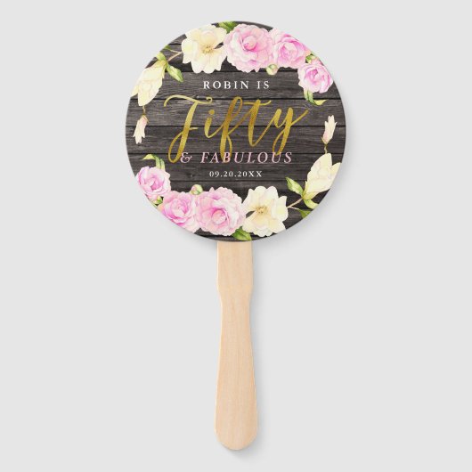 50歳と素晴らしいフローラ50誕生日 ハンドファン (正面)