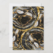 50歳と素晴らしいブラックと金ゴールド50歳の誕生日パーティー 招待状 (裏面)