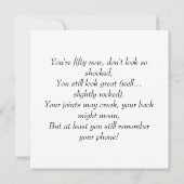 50歳と素晴らしいユーモアのある誕生日の挨拶 招待状 (裏面)