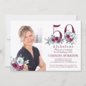 50歳と素晴らしい写真エレガント50歳の誕生日パーティー 招待状 (正面)