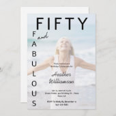 50歳と素晴らしい写真50歳の誕生日パーティーの招待 招待状 (正面/裏面)