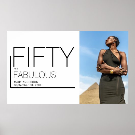 50歳と素晴らしい写真50歳の誕生日パーティー ポスター (正面)