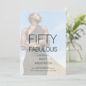 50歳と素晴らしい写真50歳の誕生日パーティー 招待状 (スタンド正面)