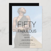 50歳と素晴らしい写真50歳の誕生日パーティー 招待状 (正面/裏面)