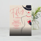 50歳と素晴らしい女性の50誕生日 招待状 (スタンド正面)