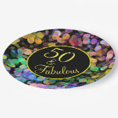 50歳と素晴らしい虹50歳の誕生パーティー ペーパープレート (アングル)