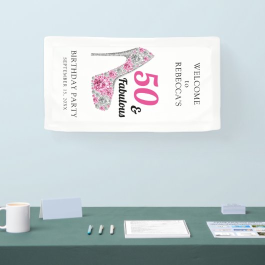 50歳と素晴らしい誕生日パパーソナライズされたーティー 横断幕 (トレードショー)