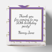 50歳と素晴らしい誕生日パーティパープル/金ゴールドメッセージ フェイバーボックス (上部)