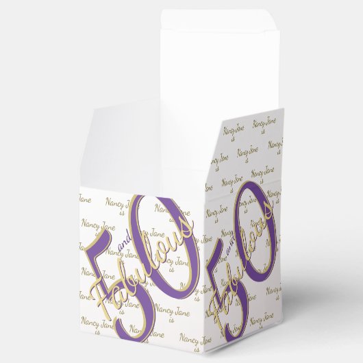 50歳と素晴らしい誕生日パーティパープル/金ゴールドメッセージ フェイバーボックス (オープン)