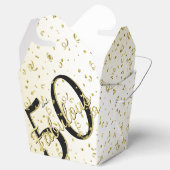 50歳と素晴らしい誕生日パーティブラック/金ゴールドメッセージ フェイバーボックス (オープン)