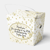 50歳と素晴らしい誕生日パーティブラック/金ゴールドメッセージ フェイバーボックス (裏面サイド)