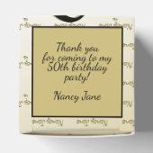 50歳と素晴らしい誕生日パーティブラック/金ゴールドメッセージ フェイバーボックス (上部)