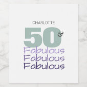 50歳と素晴らしい誕生日パーティー ワインラベル (シングルラベル)