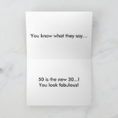 50歳と素晴らしい誕生日金ゴールドタイポグラフィ50歳 カード (内部)