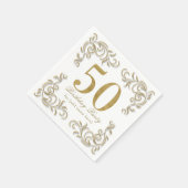 50歳と素晴らしい金ゴールドグリッター誕生日パーティー スタンダードカクテルナプキン (角)