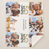 50歳と素晴らしい金ゴールドブラックの誕生日  シェルパブランケット (正面)