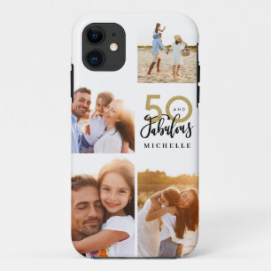 50歳と素晴らしい金ゴールドブラックの誕生日 iPhone 11 ケース