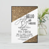 50歳と素晴らしい金ゴールド誕生日パーティーの招待 招待状 (スタンド正面)