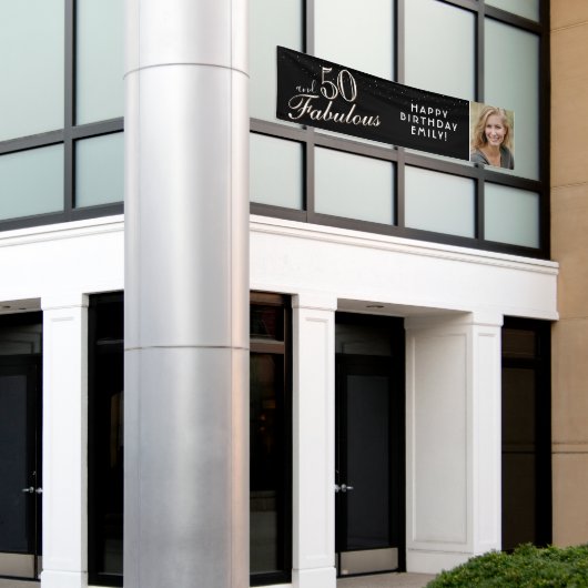 50歳と素晴らしい黒人写真50歳の誕生パーティー 横断幕 (ビルの外側)