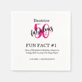 50歳と素晴らしい50歳の誕生日おもしろいファクトピンク スタンダードカクテルナプキン