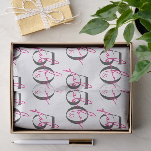 50歳と素晴らしい50歳の誕生日のピ鮮やかンク 薄葉紙 (ギフト)