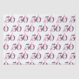 50歳と素晴らしい50歳の誕生日のピ鮮やかンク 薄葉紙