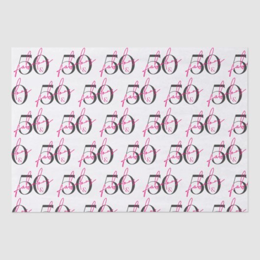 50歳と素晴らしい50歳の誕生日のピ鮮やかンク 薄葉紙 (正面)