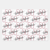 50歳と素晴らしい50歳の誕生日バラ金ゴールド ラッピングペーパーシート (正面)