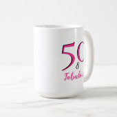 50歳と素晴らしい50歳の誕生日パーティピンク&ブラック コーヒーマグカップ (正面右)