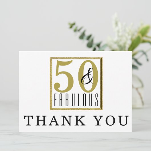50歳と素晴らしい50歳の誕生日パーティーサンキューカード サンキューカード (スタンド正面)