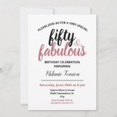 50歳と素晴らしい50歳の誕生日パーティーバラ金ゴールド 招待状 (正面)