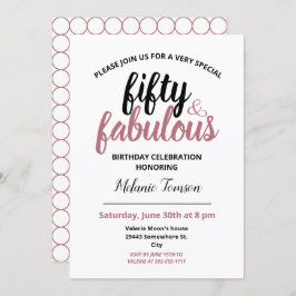 50歳と素晴らしい50歳の誕生日パーティーバラ金ゴールド 招待状