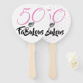 50歳と素晴らしい50歳の誕生日パーティー水玉模様 ハンドファン (正面&裏面)