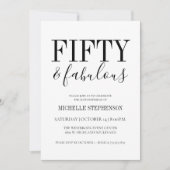 50歳と素晴らしい50歳の誕生日パーティー白黒 招待状 (正面)