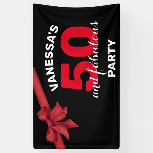 50歳と素晴らしい50歳の誕生日パーティー 横断幕 (縦)