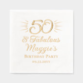 50歳と素晴らしい50歳の誕生日パーティー 箔ナプキン (正面)