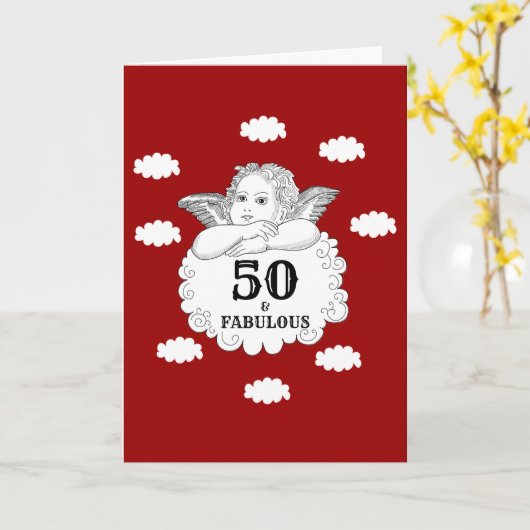 50歳と素晴らしい50歳の誕生祝い カード (黄色い花)