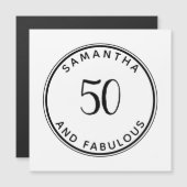 50歳と素晴らしい50誕生日 モダン ミニマル マグネット招待状 (正面/裏面)