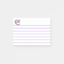 「50歳と素晴らしい」 |紫と黒のタイポグラフィ ポストイット
