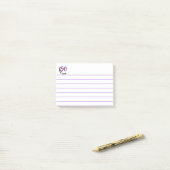 「50歳と素晴らしい」 |紫と黒のタイポグラフィ ポストイット (デスク上)