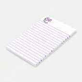 「50歳と素晴らしい」 |紫と黒のタイポグラフィ ポストイット (アングル)