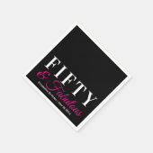 50歳と素晴らエレガントしいホットピンク50誕生日 スタンダードカクテルナプキン (角)