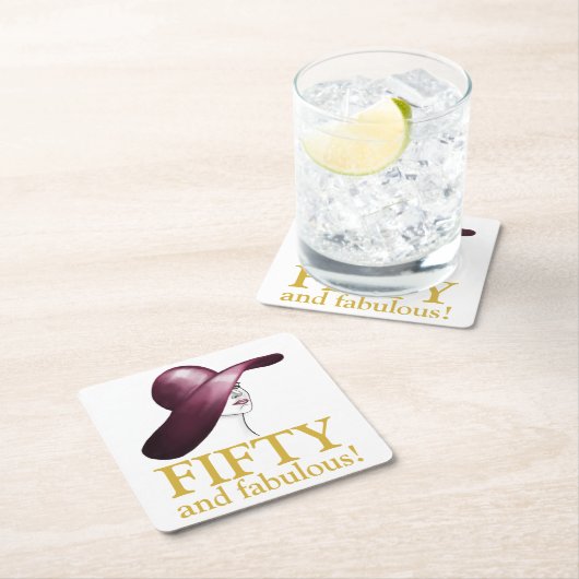 50歳と素晴らエレガントしい女性 スクエアペーパーコースター (インサイチュ)