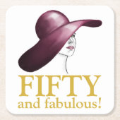 50歳と素晴らエレガントしい女性 スクエアペーパーコースター (正面)