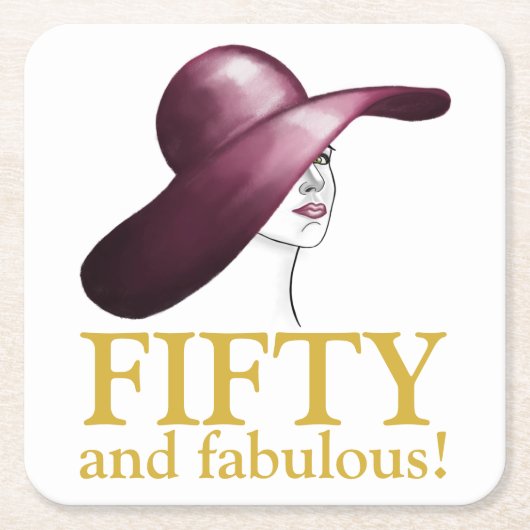 50歳と素晴らエレガントしい女性 スクエアペーパーコースター (正面)