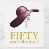 50歳と素晴らエレガントしい女性 ワインラベル (シングルラベル)