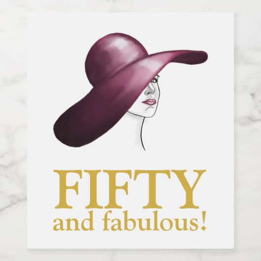 50歳と素晴らエレガントしい女性 ワインラベル (シングルラベル)